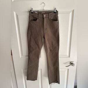 mother jeans high waisted rascal ankle step fray size 25